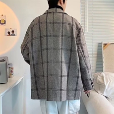 网络图现货毛呢大衣男宽松韩版潮流呢子外套男棉衣R203-P85，男装棉衣，星座1005-4