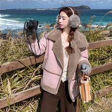 新款2025冬季韩系皮毛一体外套7832-P220-K328，女装短外套，2C057