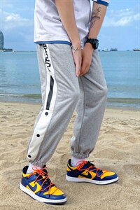 夏季针织九分裤潮流宽松垂感大码排扣裤DS-C407-K21612-P40图片