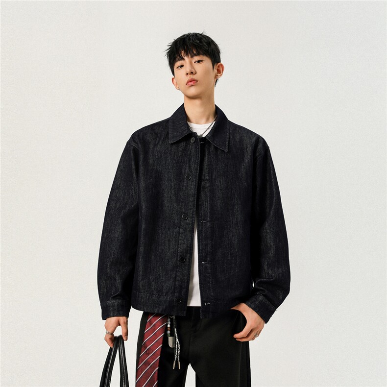 不褪色 2026新高品质牛仔夹克宽松韩版工装潮流水洗外套N107/P98图片