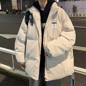网络图现货  美式潮牌印花立领拉链宽松保暖原版棉衣J408-P85图片