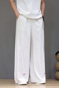 夏季 大码风棉麻亚麻直筒休闲阔腿裤新中式汉服男女 K258/P70图片