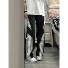 【有货】黑色三条杠速干裤子男女款美式条纹运动裤KZ346WW-特P48，女装休闲裤，星座1007（原301D）
