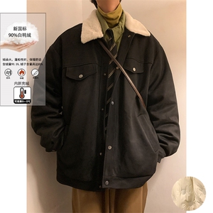 新标90绒抖音直播品质羽绒服 兔毛领宽松加厚羽绒外套Y866-P238图片
