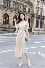 醋酸缎连衣裙，女装连衣裙，伊丽叶