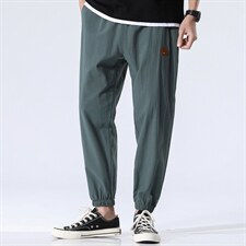 日系白底夏季轻薄型棉麻休闲裤DK7301-P30控58，男装休闲裤，星座717