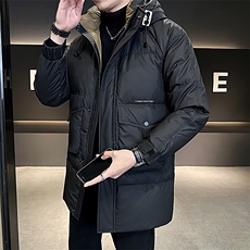 B3533978P245黑2024年连帽冬季新款男长款羽，男装棉衣，电商B353