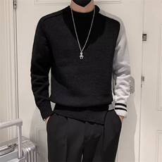 男士毛衣秋冬季新款撞色拼接内搭针织衫高级感潮牌打底衫S549，男装针织衫/毛衣，星座1116A-2（原606A-1）