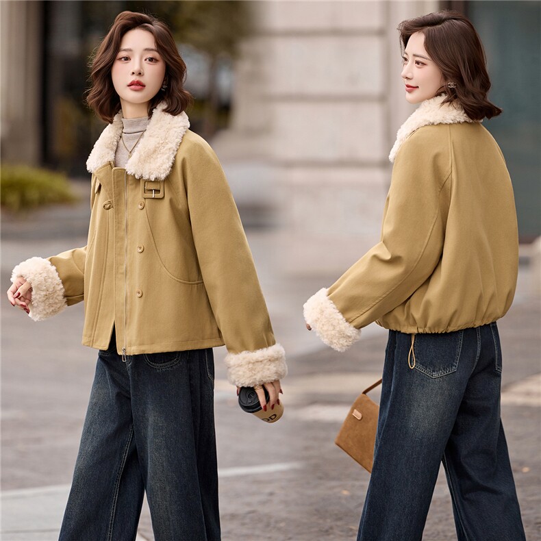 短款羽绒服女2025冬新款高级感巨好看宽松洋气拼毛加厚派克服外套,女装羽绒服,流量+