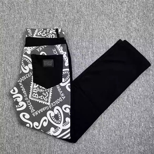 1506-1/KCT1071/P45牛仔裤男痞帅时尚潮流印花个拼接性修身小脚图片