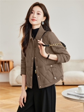 现货2025冬装新款修身保暖时尚刺绣女士棉服，女装棉衣/棉服，木子恋