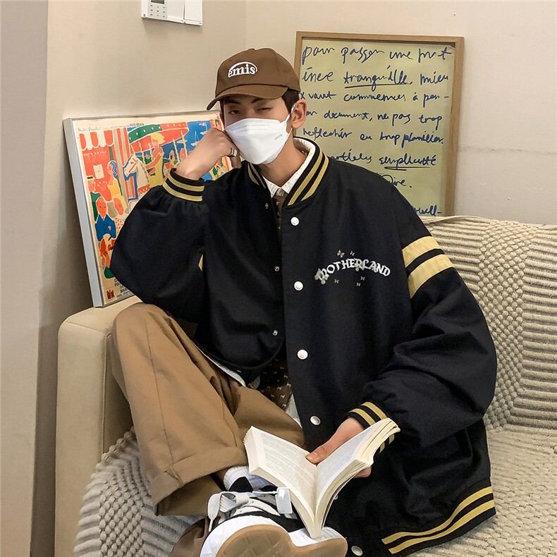 23春季新款时尚INS潮流美式西海岸螺纹棒球服百搭夹克G297P65控88,男装夹克,电商A247