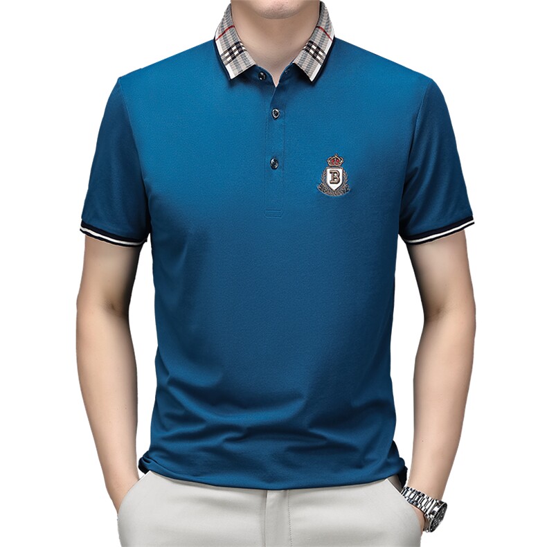 男夏季免烫短袖t恤男高级感商务polo衫休闲半袖体恤HMQ353-P58,男装Polo衫,星座1105-3