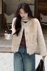 现货 2025新款仿皮草外套气质毛绒女外套2C212-G12-P175-K258图片