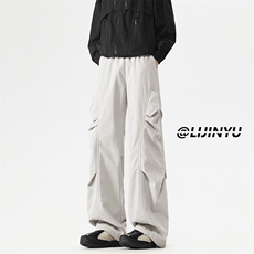S-5XL坠感舒适百搭宽松拖地美式伞兵冲锋裤登山TP10-2249.9，男装休闲裤，星座718-1