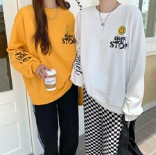 休闲笑脸卫衣，女装卫衣/绒衫，巴黎之夜