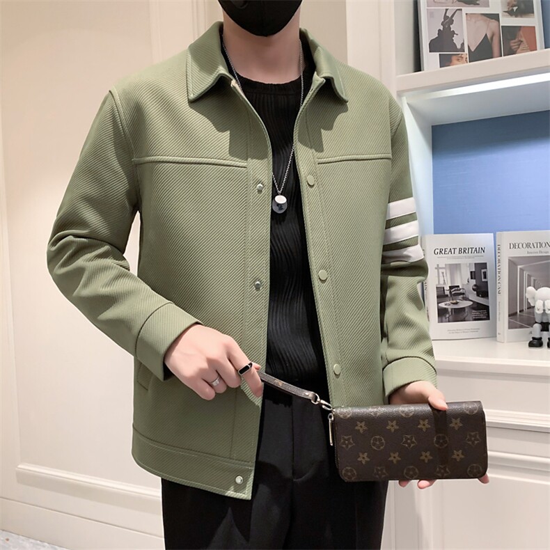 小伙风~秋季新款三条杆设计休闲夹克外套K371/P100,男装夹克,电商B331