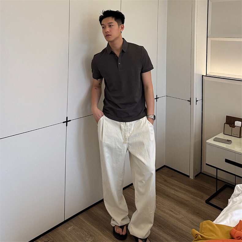 盗图220克丝光珠地高品质常年主推短袖T恤翻领Polo衫T0257,男装T恤,电商D342