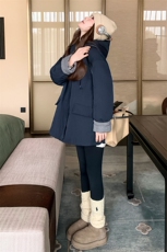 大量现货主推中长款羽绒服羽绒内胆工装派克服2C086-2513P245K368，女装羽绒服，2C086