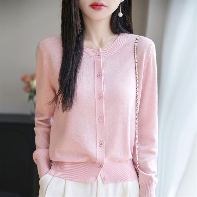 重工烫钻针织miu系开衫女短外套毛衣2025新撞色假两件格雷系上衣,针织衫/毛衣,昭美羊绒