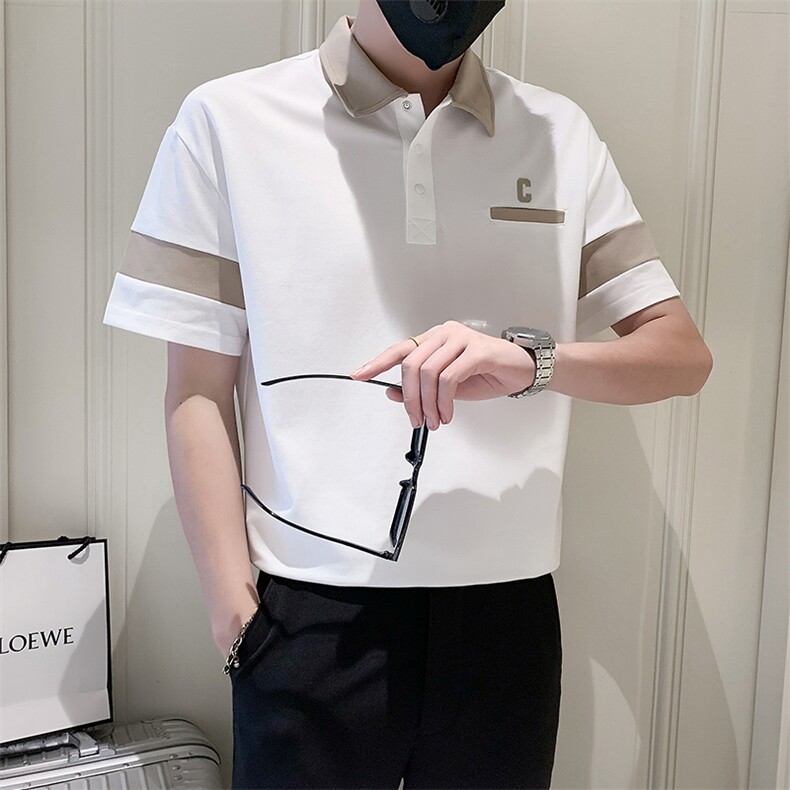 23男士翻领T恤B226-0009-p5570%%聚酯纤维5%氨纶,男装T恤,电商A210