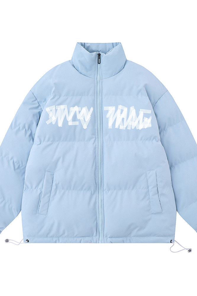 白底23冬季时尚百搭字母印花美式棉服外套MY62063P85控118,男装棉衣,电商A268-1