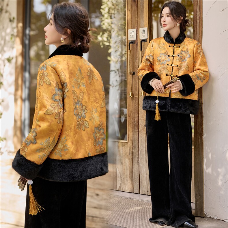 现货，两面穿新中式棉衣女，女装棉衣/棉服，利佳可人