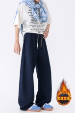加绒休闲裤男冬季新款港风宽松华棉复合奥利绒阔腿裤JR58-P52，男装卫衣，星座214-3