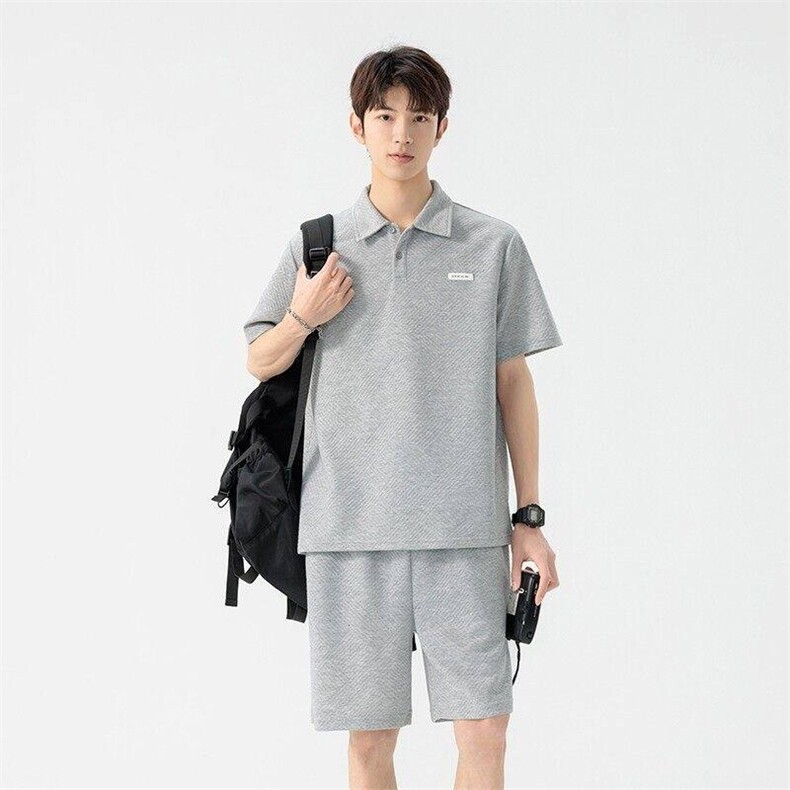 TZ25305-特P55夏季休闲T恤短裤男两件套,男装牛仔裤,电商D310B