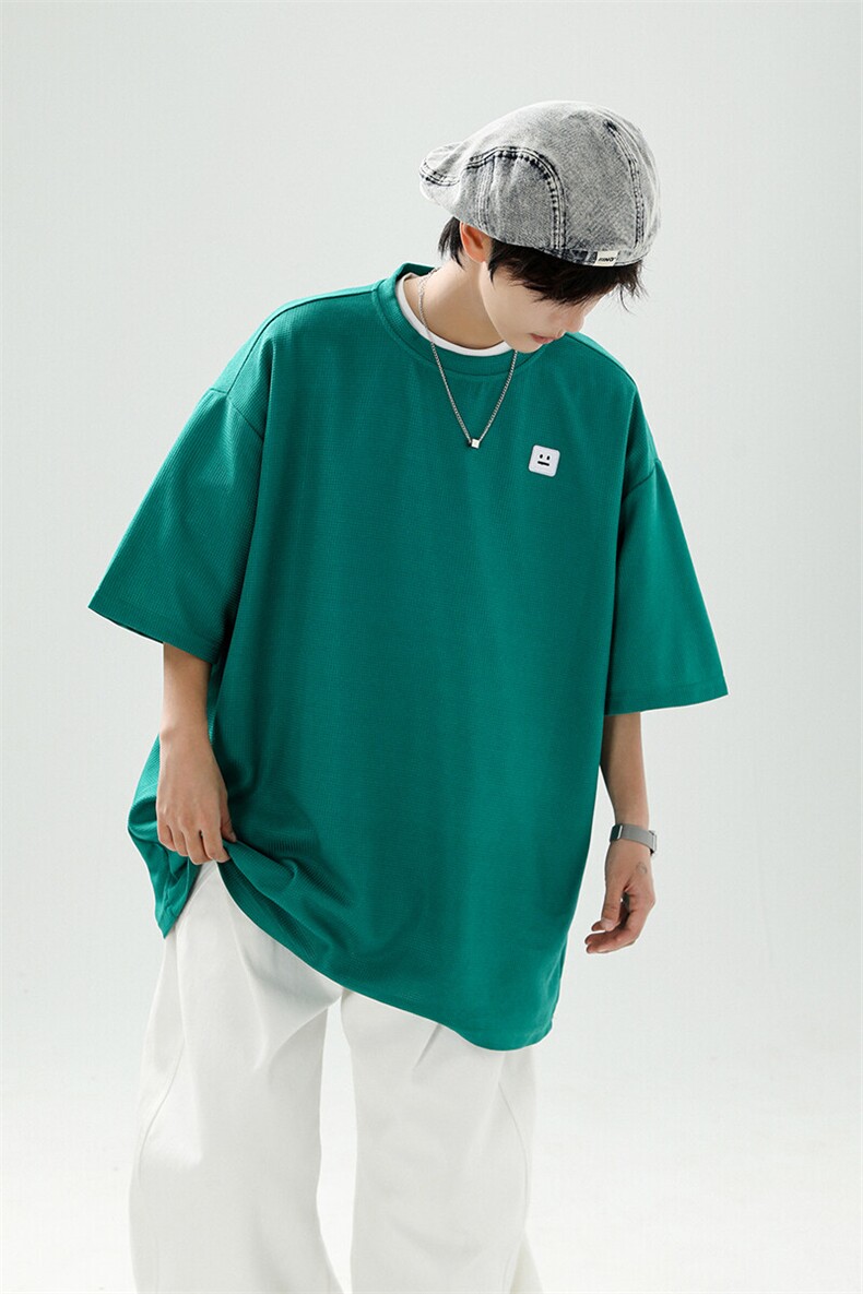 8XL-M重磅！特大码T潮牌上衣男中性华夫格短袖T恤DX304P25控39,男装T恤,电商D206-1