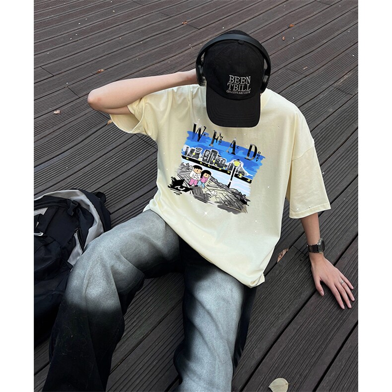 量大优供抖音视频支持得物配合二开美式满天星亮片短袖T恤MTX513,男装T恤,电商A486