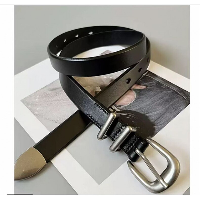 龙叨叨新款潮流时尚复古针扣皮带男女通用简约百搭腰带PD02P55特，腰带/腰封，电商D256A(原A064A)