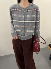 2025舒适百搭简约材质开衫圆领条纹,女装针织衫/毛衣,鄂维那特, 2025舒适百搭简约材质开衫圆领条纹,女装针织衫/毛衣,鄂维那特,