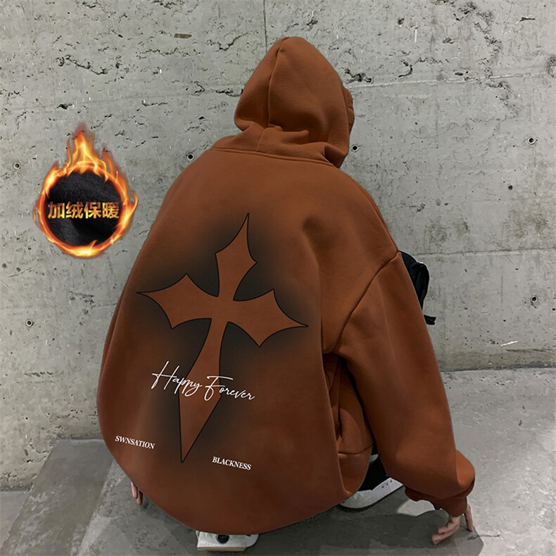 抖音供货、复合重磅加绒现货连帽卫衣宽松D223A-JR-WY2351-特P40,男装卫衣,电商019-1