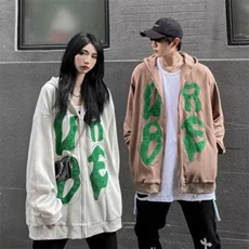 美式开衫卫衣男女春款美式复古高街外套潮oversize炸街痞帅上衣，男装卫衣，星座506A