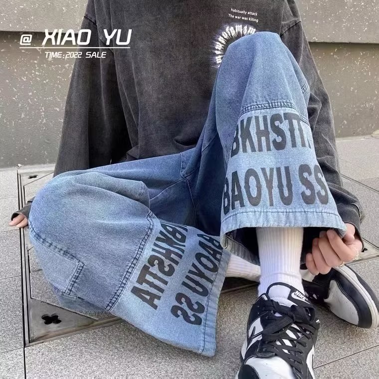 牛仔裤男秋季潮大码休闲裤子高街S7079P40,男装牛仔裤,星座1116-2