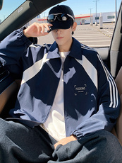 H222美式重磅卫衣男士2025春季新款立领拉链开衫运动外套休闲上衣，女装短外套，星座304A-1