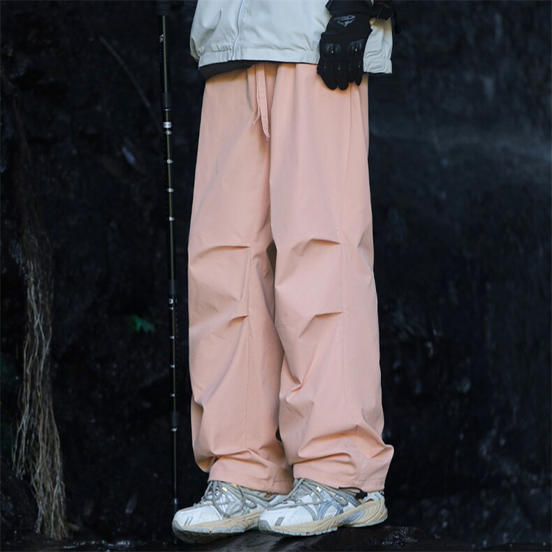 美式阔腿伞兵工装裤男女裤子情侣宽松直筒冲峰机能裤子K2459,男装休闲裤,电商A161