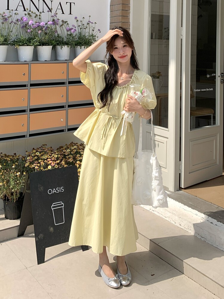 2025夏装新款设计感高腰半身裙两件套2326-P145-K238,女装套装/套裙,含赞