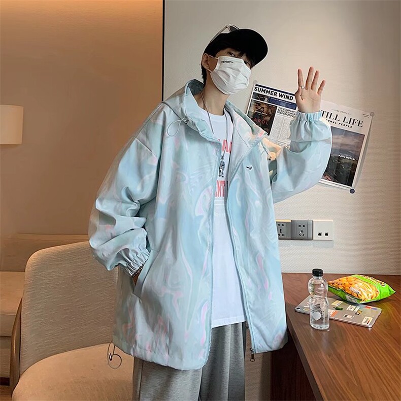 潮流夹克潮男春季连帽外套防晒衣W7012P35,男装夹克,星座1116-2