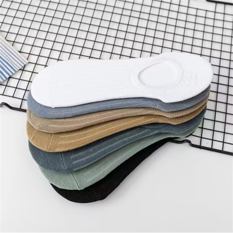 袜子男士春夏款纯色浅口隐形袜船袜硅胶防滑抽条百搭短袜DW36-p25，袜子，星座224