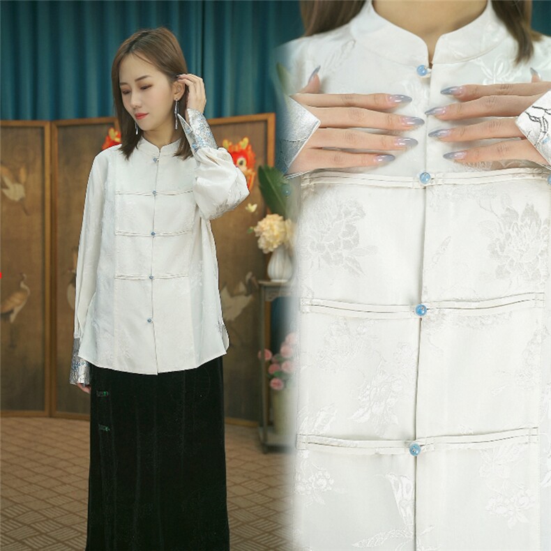 现货2024春季新款简约刺绣盘扣衬衫新中式穿搭上衣B02，女装衬衫，非你不可新中式