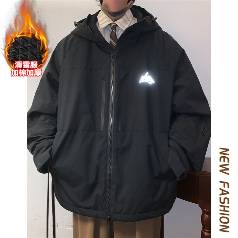 24冬休闲户外双板防水滑雪服男大码加棉加厚保暖中性风M77-P160,男装棉衣,电商A001-1
