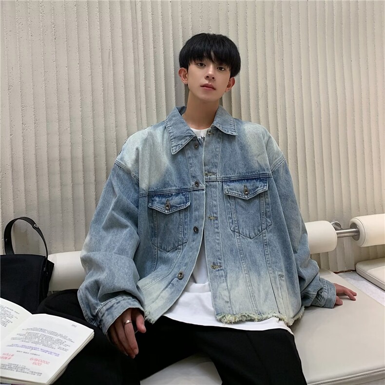 美式牛仔外套潮牌男夹克春秋新款 J3339 P65图片