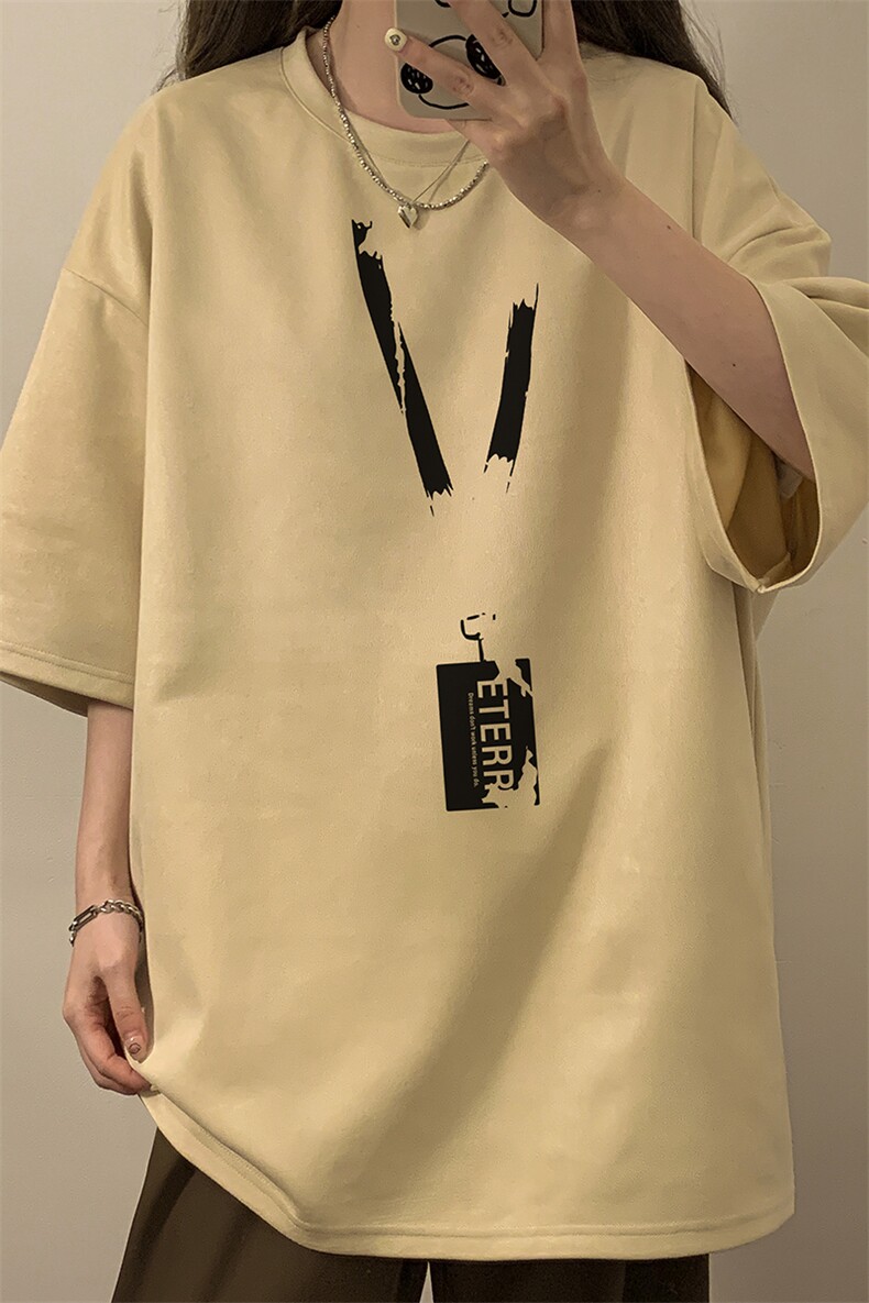 中性2026夏装麂皮绒半袖上衣男女情侣夏季大码宽松短袖T恤S315P28,男装T恤,电商A233-1