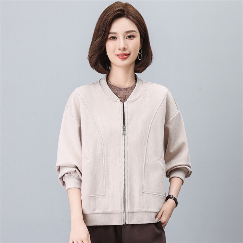 短款外套女2024年新款秋季棒球服妈妈装洋气夹克春秋休闲早秋上衣,女装短外套,独衣靓