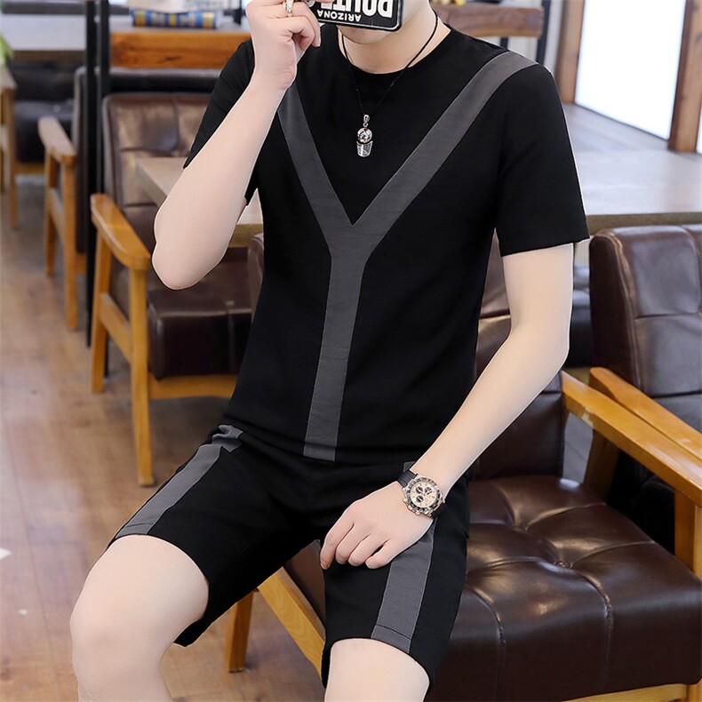 主推夏季短袖T恤潮牌休闲青少年韩版帅气套装男T708-p50,男装休闲套装,星座1206（原A206）