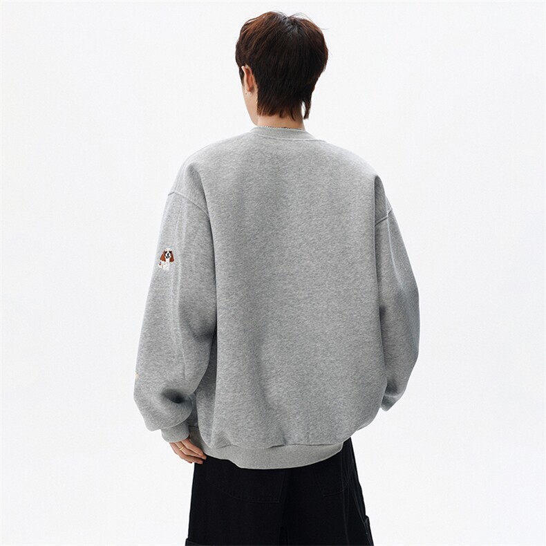 春季新款小狗刺绣立领圆领棒球服夹克重磅卫衣W639P75,男装夹克,电商A073