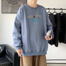 Y2548P38圆领卫衣男春秋季潮ins宽松休闲港风情侣长袖上衣，男装卫衣，星座510A-1