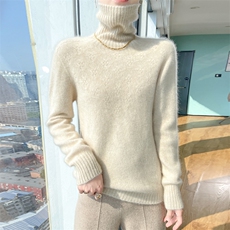 时尚高领羊毛衫修身显瘦百搭气质款，女装羊毛衫，暮绒羊羊绒